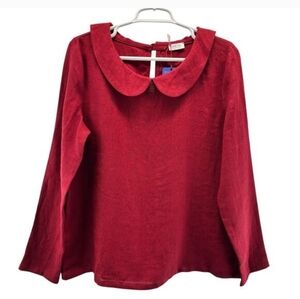 Chic Red Peter Pan Collar Blouse